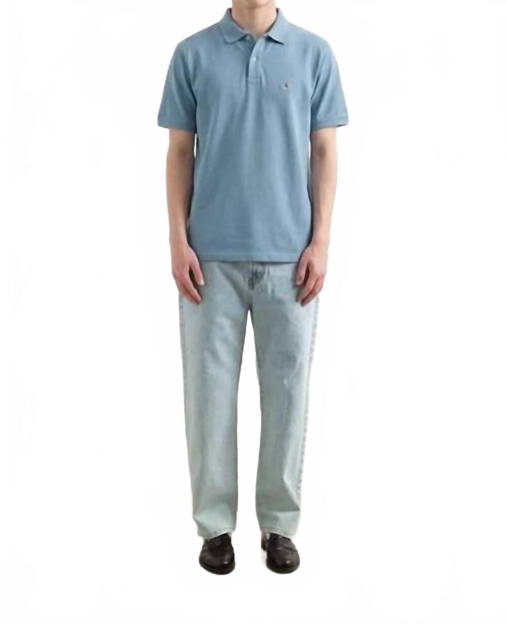 NEW EDMMOND STUDIOS duck polo shirt in steel